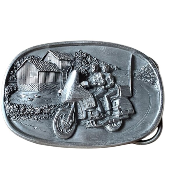 Vintage Motorcycle Touring Belt Buckle, Bergamot Brass, 1984, N149 - Picture 3 of 3